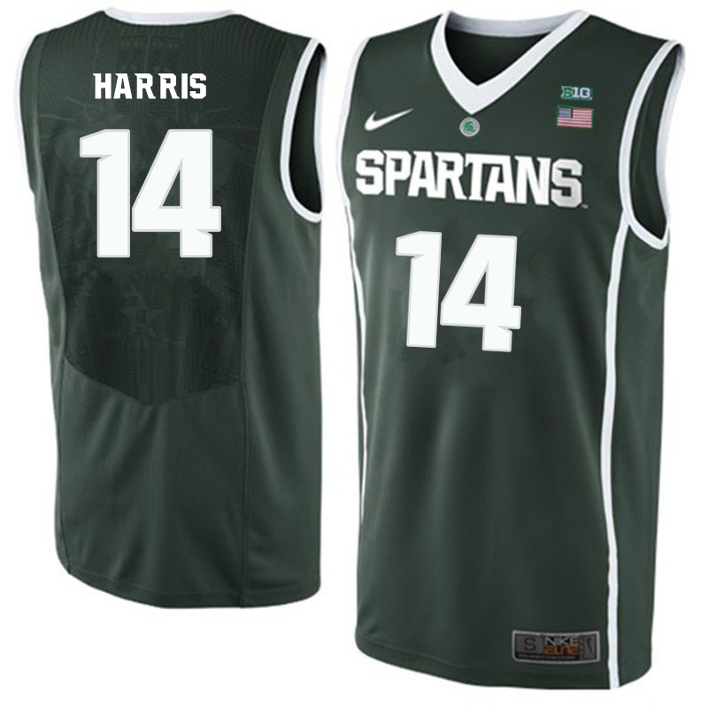 Men Michigan State Spartans #14 Gary Harris NCAA Nike Authentic Green College Stitched Basketball Jersey FM41J10SU
